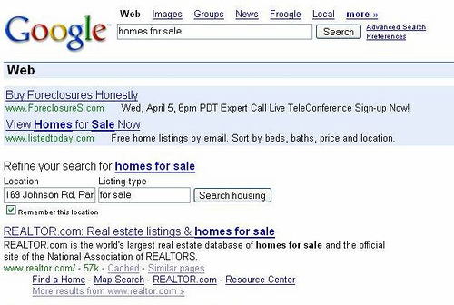 Searching - Search Results appear in traditional search listings and are drawn by natural searches on the search engine